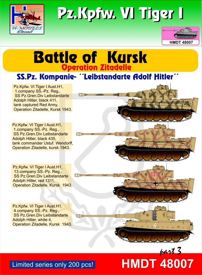 1/48 Decals Pz.Kpfw.VI Tiger I Battle of Kursk 3