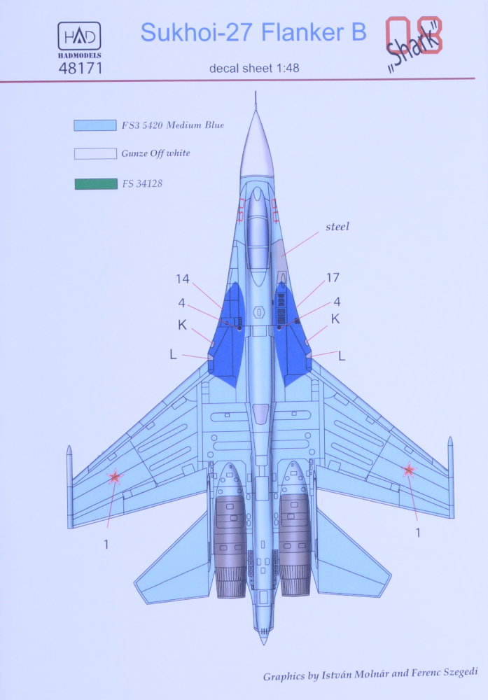 1/48 Decal Su-27 Flanker B 'Shark 08'