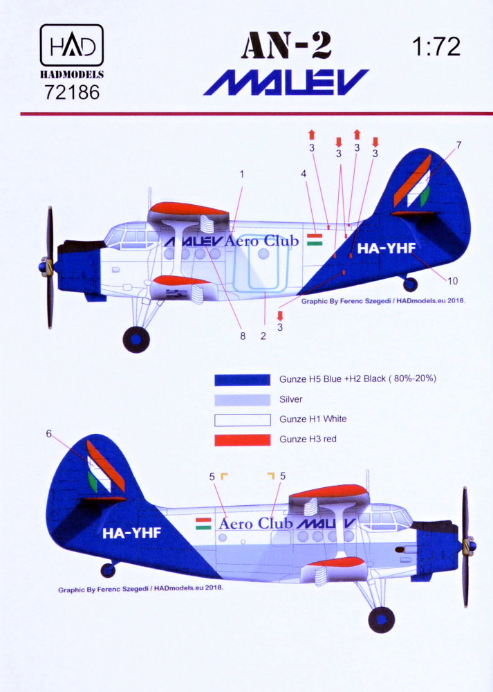 1/72 Decal Antonov AN-2 (MALÉV)