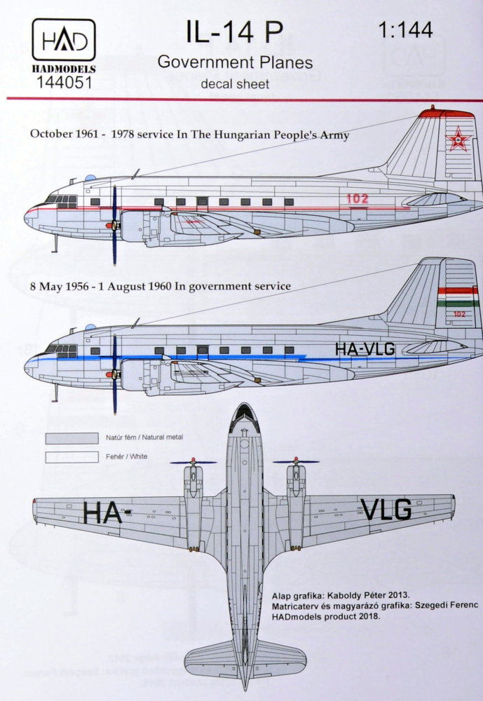 1/144 Decal IL-14P Government Planes