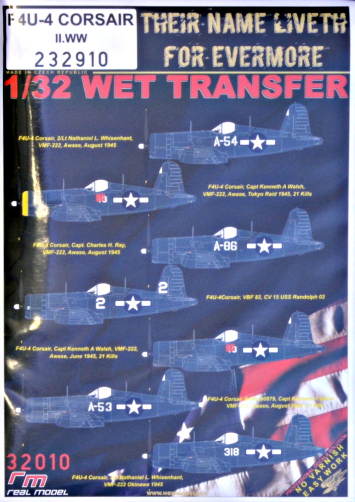 1/32 F4U-4 Corsair WWII (wet transfer)