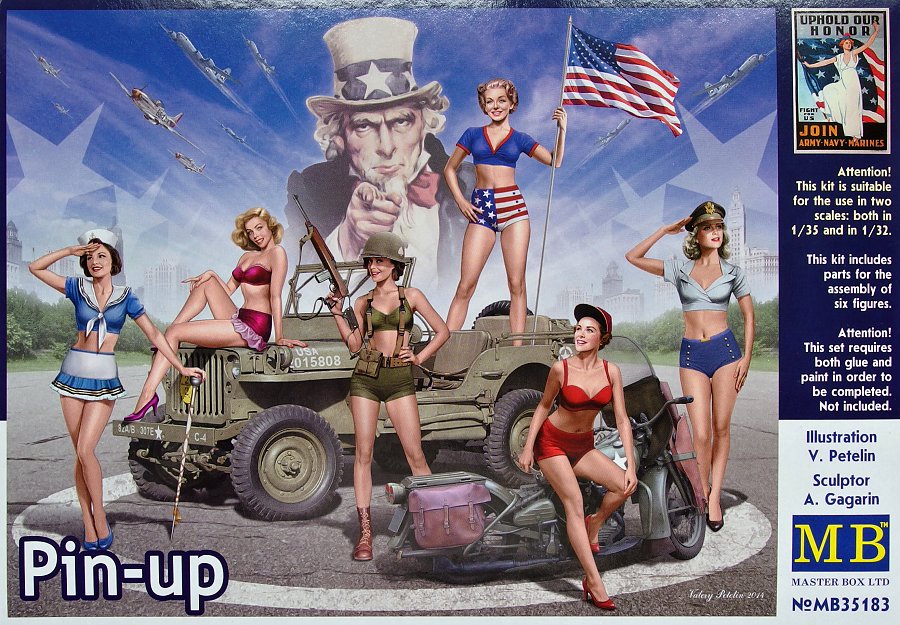 1/35 Pin-up (6 figures), suitable for 1/32 scale