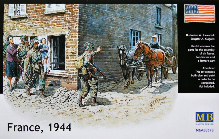 1/35 France, 1944 (6 fig.+ 2x horse, cart)