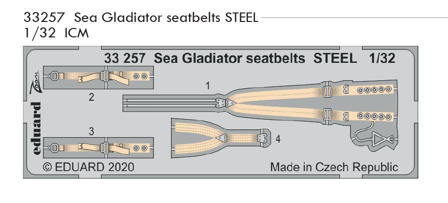 Fotografie 1/32 Sea Gladiator seatbelts STEEL (ICM)