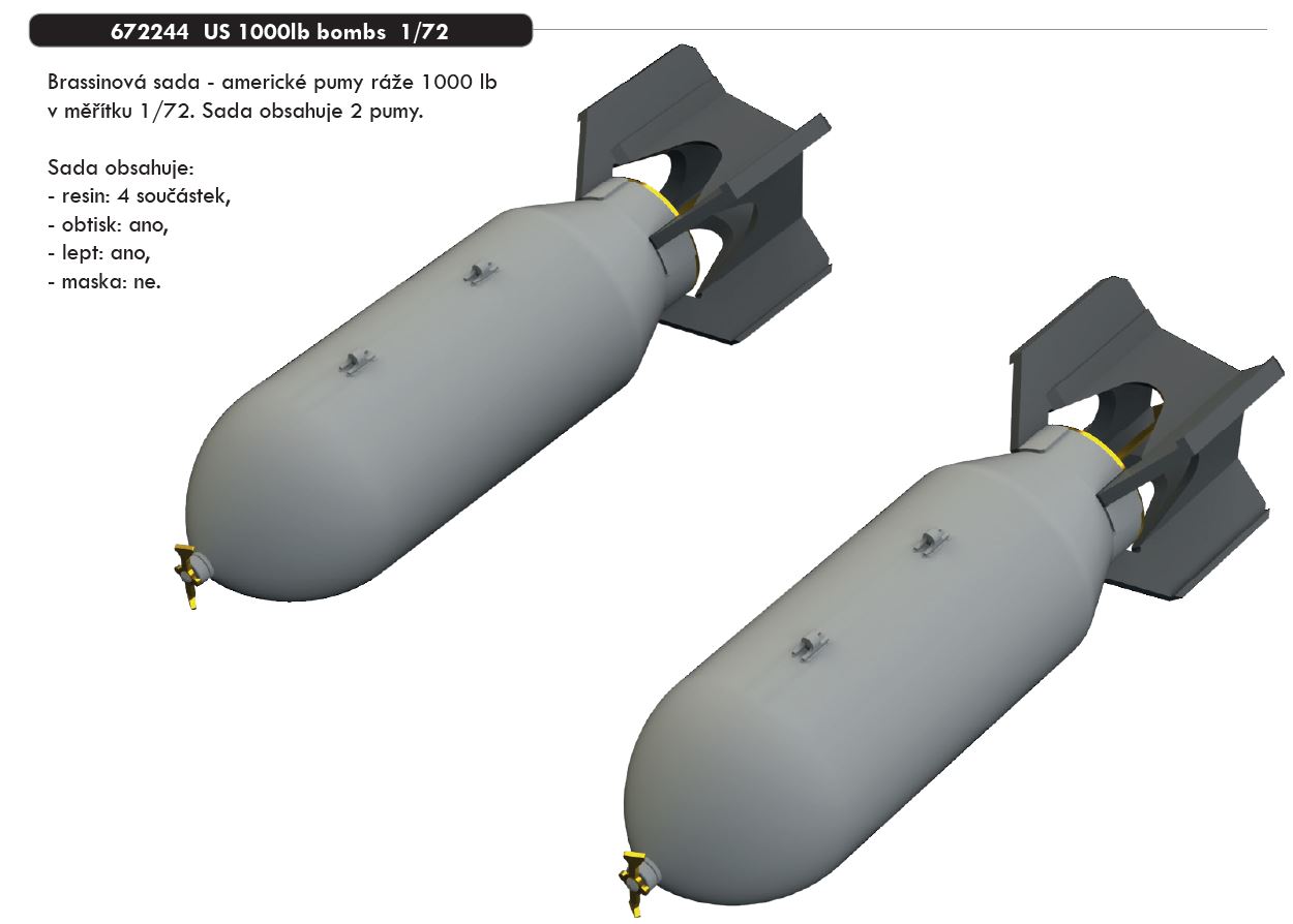 Fotografie 1/72 US 1000lb bombs