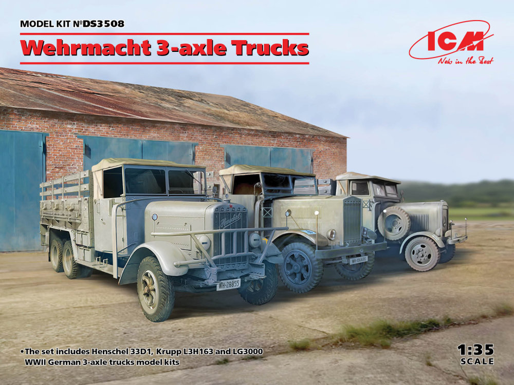 Fotografie 1/35 Wehrmacht 3-axle Trucks DIORAMA SET (3 kits)