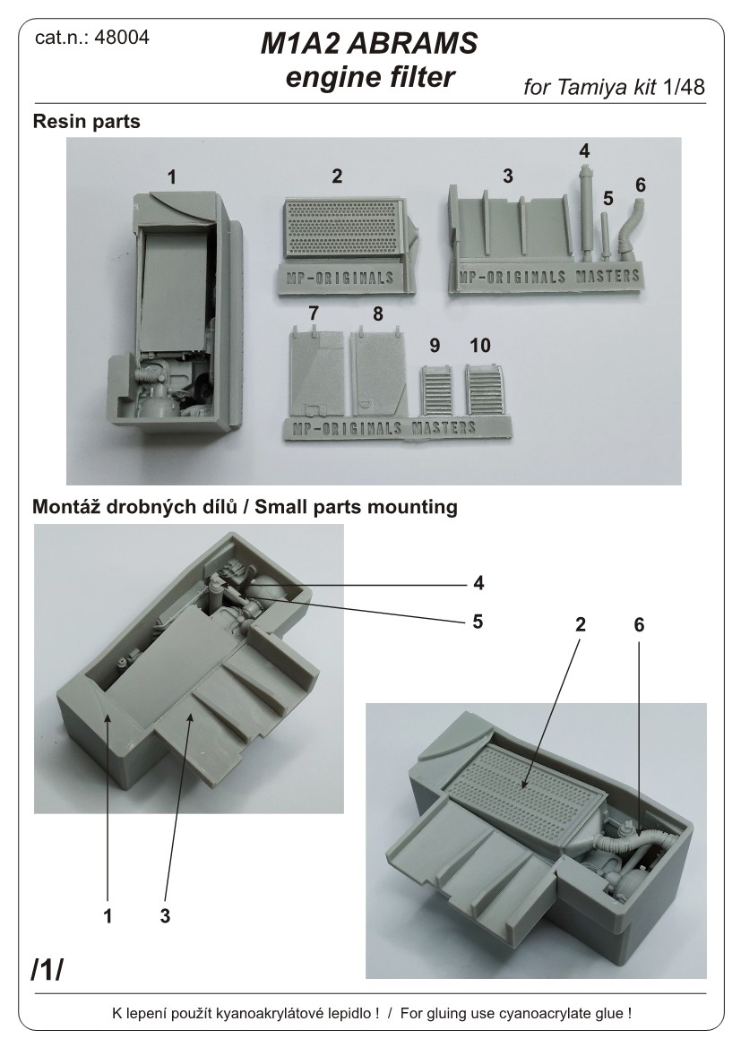 1/48 M1A2 Abrams engine filter (for Tamiya kit 1/48 scale)