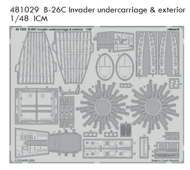 1/48 B-26C Invader undercarriage & exterior (ICM)