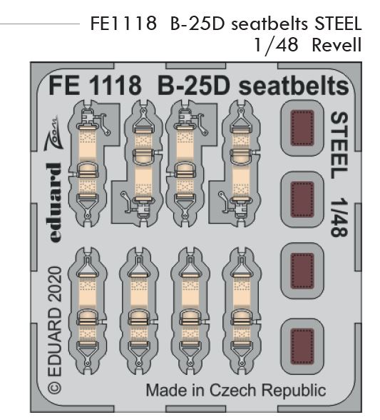 1/48 B-25D seatbelts STEEL (REVELL)