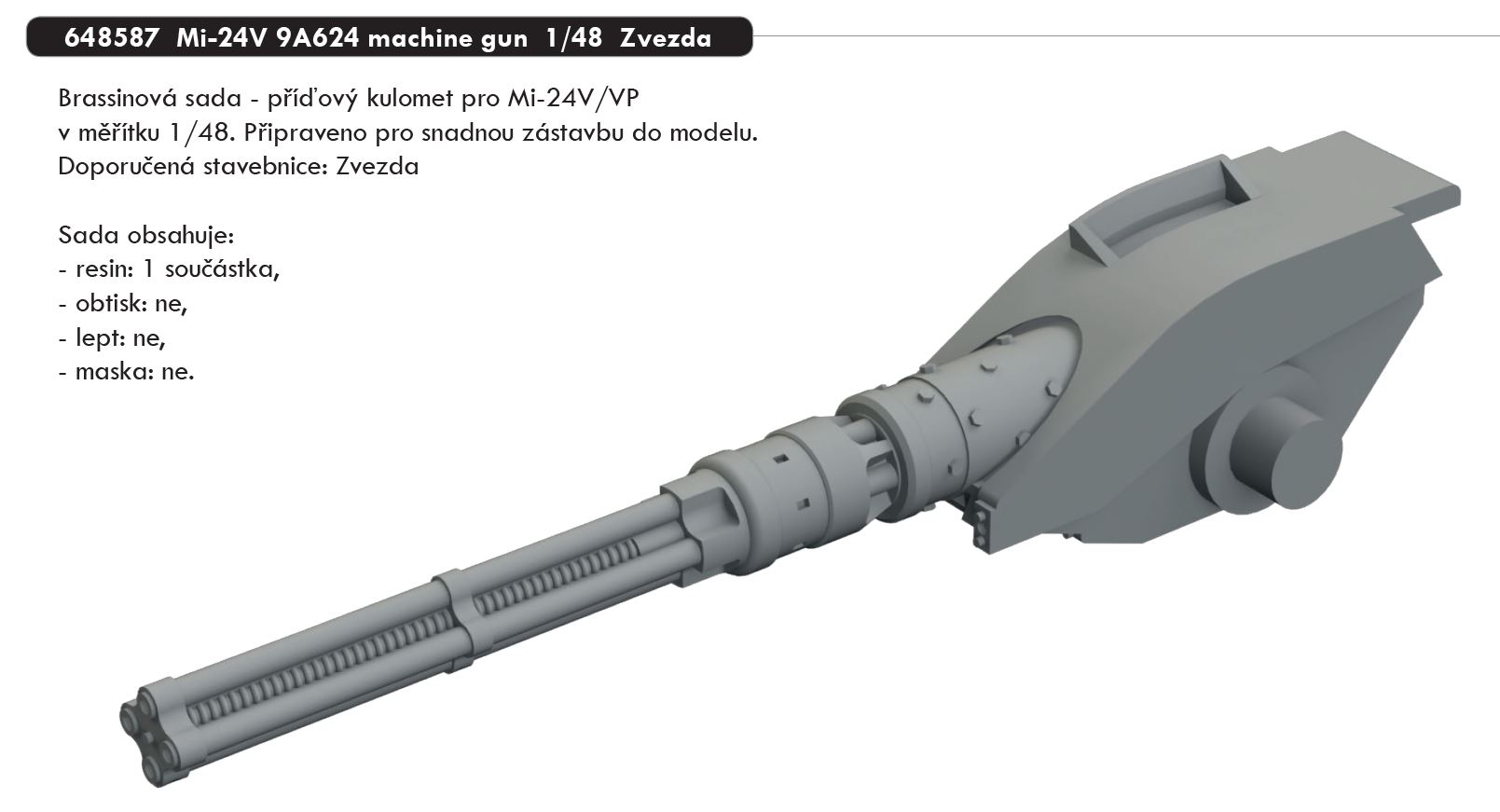 1/48 Mi-24V 9A624 machine gun (ZVEZDA)