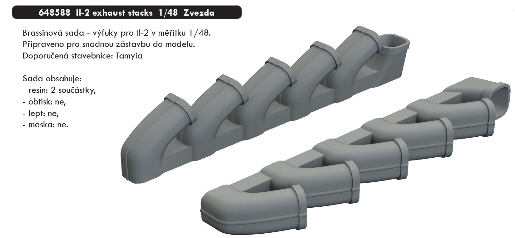1/48 Il-2 exhaust stacks (TAMIYA)