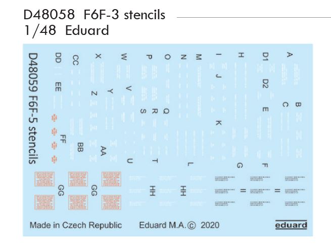 1/48 F6F-3 stencils (EDUARD)