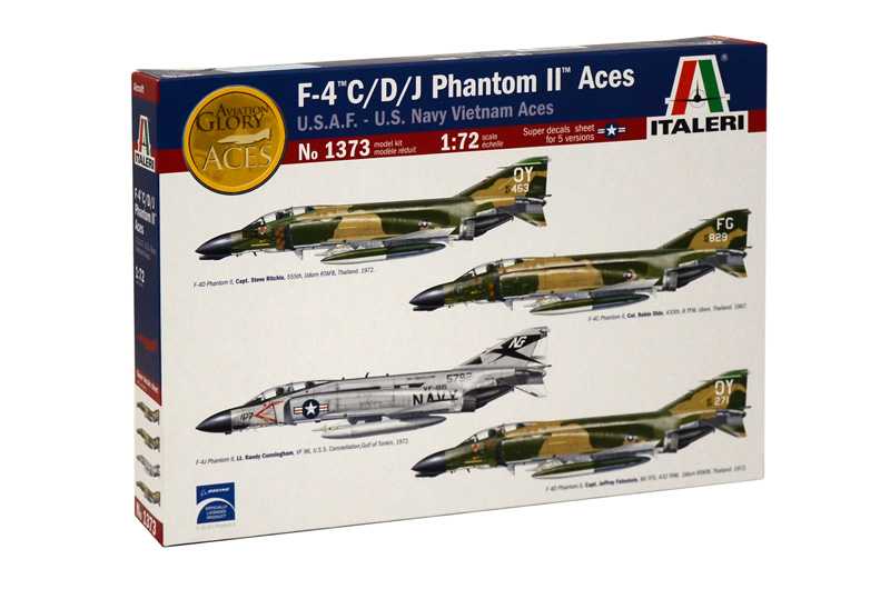 Model Kit letadlo 1373 - F-4 C/D/J PHANTOM II ACES USAF-US Navy Vietnam ACES (1:72)