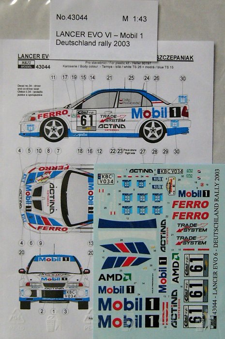 1/43 Lancer EVO VI Mobil 1 (Deutschland 2003)