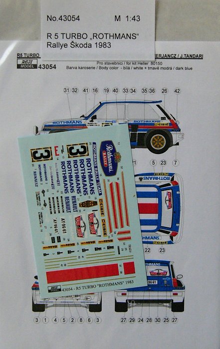 1/43 Renault 5 Turbo ROTHMANS Rallye Škoda 1983