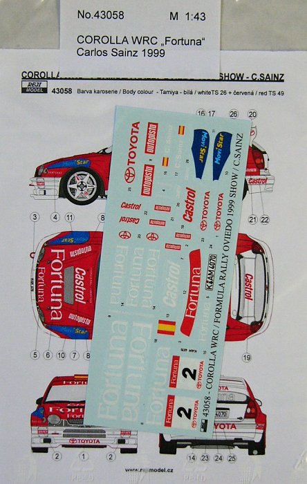 1/43 Toyota Corolla WRC Fortuna (C.Sainz - 1999)