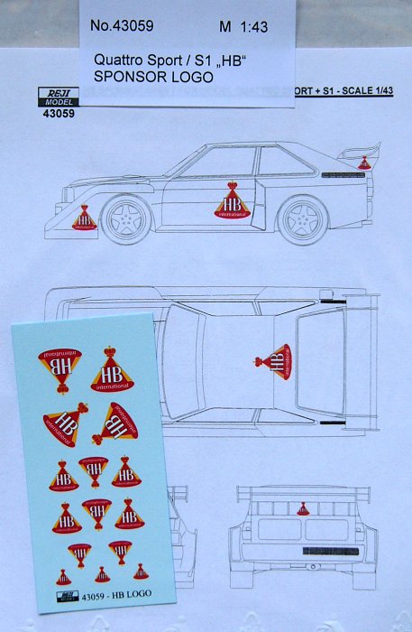 1/43 Audi Quattro Sport S1 - HB sponsor logo