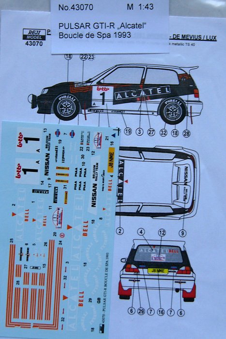 1/43 Nissan Pulsar GTI-R ALCATEL (B. de Spa 1993)