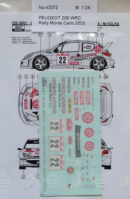 1/43 Peugeot 206 WRC Rally Monte Carlo 2003