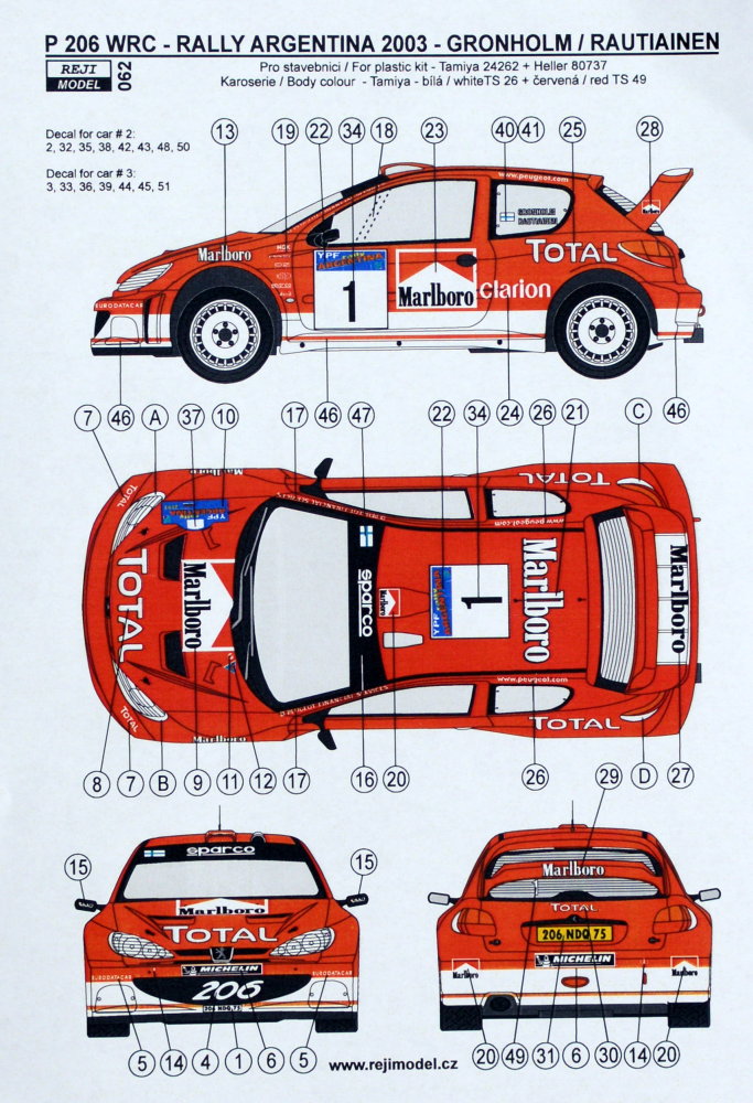 1/24 Peugeot 206 WRC Rally Argentina 2003