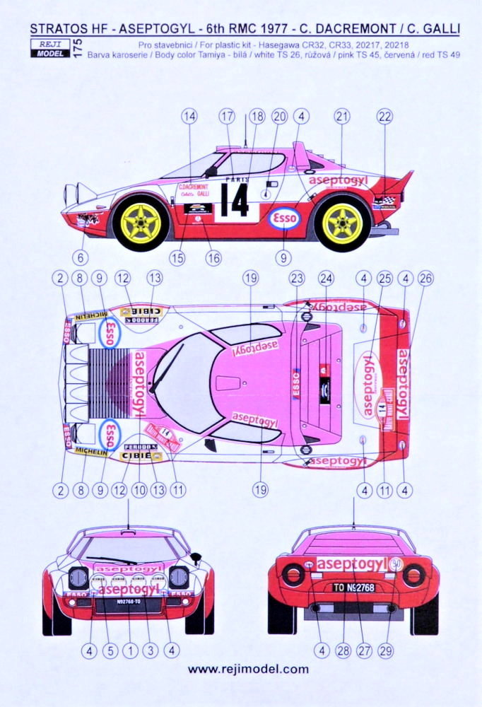 1/24 Lancia Stratos ASEPTOGYL Monte Carlo 1977