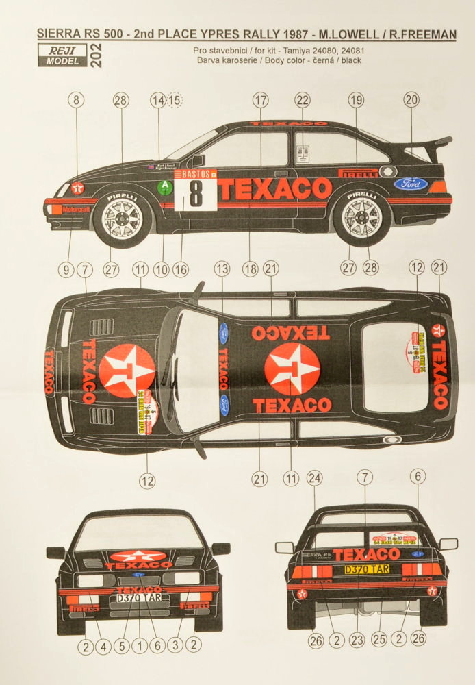 1/24 Transkit Ford Sierra 500 RS Rallye Ypres 1987