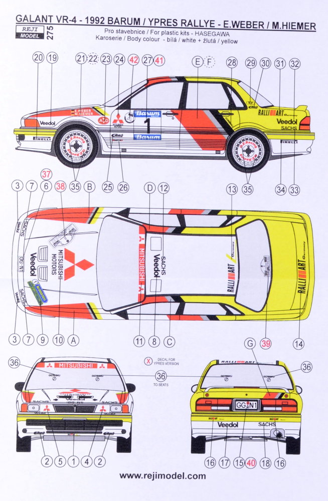 1/24 Galant VR-4 1992 Barum/Ypress Rally (decals)