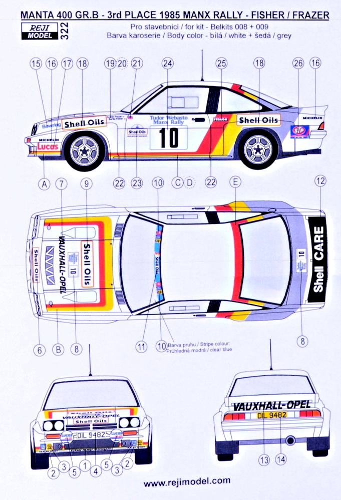 1/24 Opel Manta 400 GR.B - 1985 Manx Rally 3rd pl.