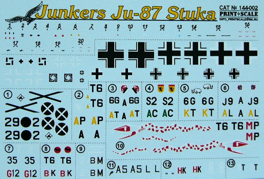 1/144 Junkers Ju-87 Stuka (wet decals)