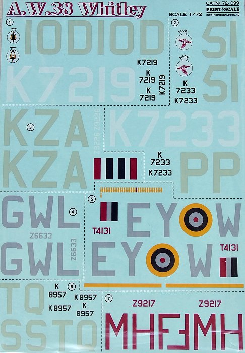 1/72 A.W.38 Whitley (wet decals)
