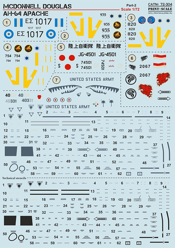 1/72 McDonnell Douglas AH-64 Apache (wet decals)