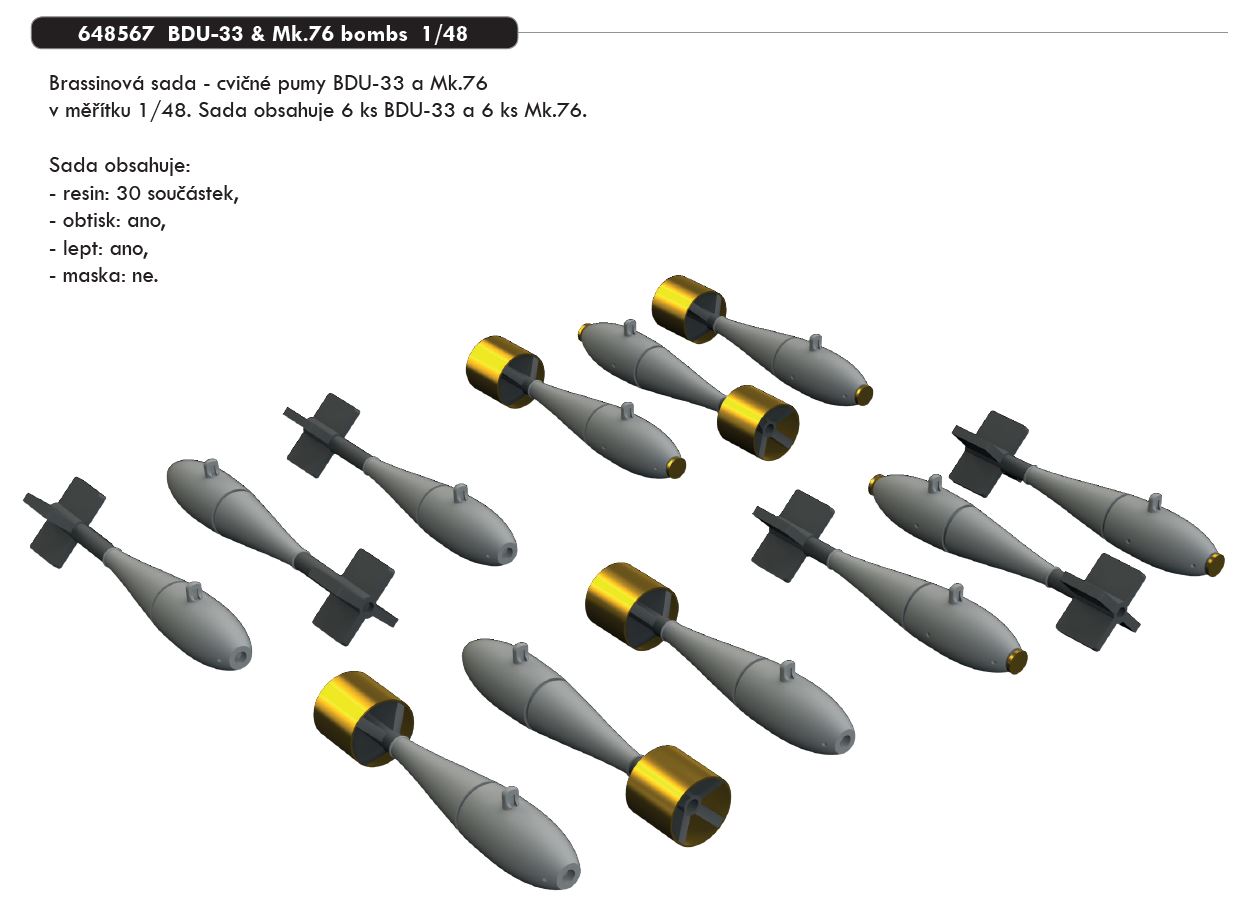 Fotografie 1/48 BDU-33 & Mk.76 bombs