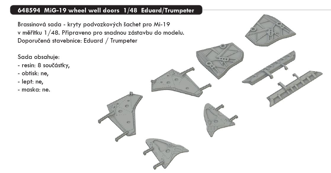 Fotografie 1/48 MiG-19 wheel well doors (EDUARD/TRUMPETER)