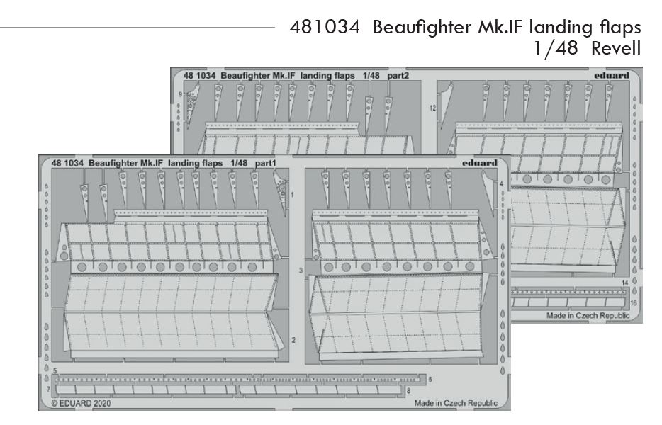 1/48 Beaufighter Mk.IF landing flaps (REVELL)
