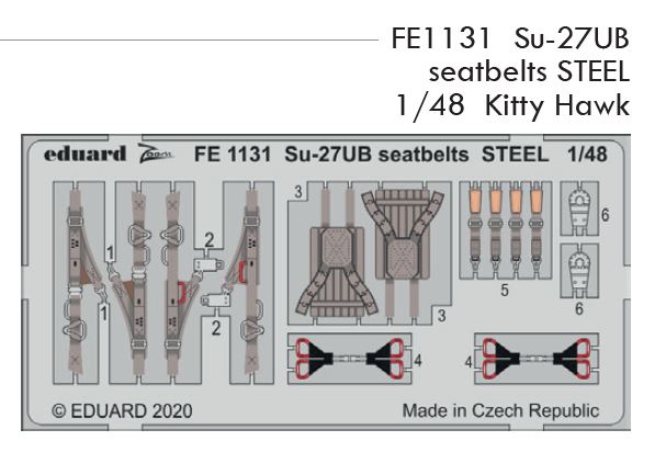 1/48 Su-27UB seatbelts STEEL (KITTY HAWK)