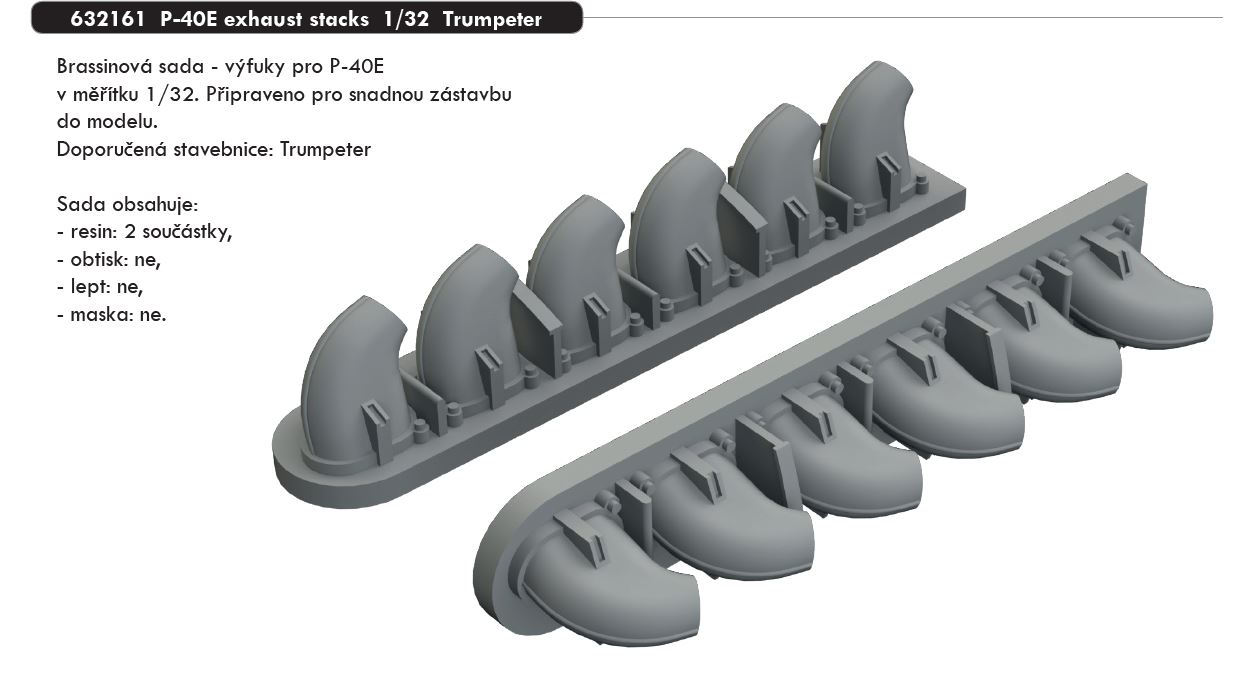 1/32 P-40E exhaust stacks (TRUMPETER)