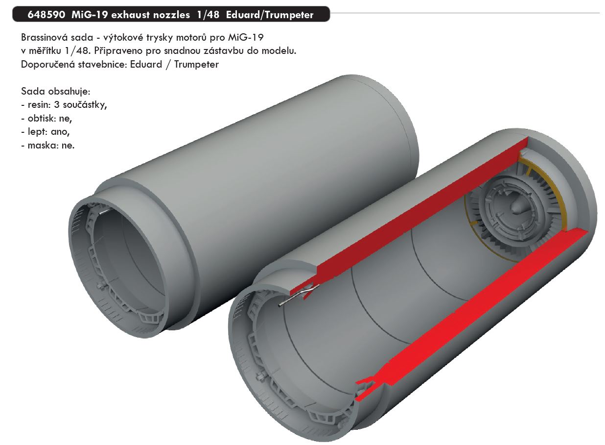 1/48 MiG-19 exhaust nozzles (EDUARD/TRUMPETER)