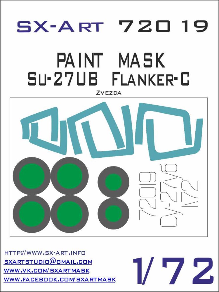 1/72 Su-27UB Flanker-C Painting Mask (ZVE)