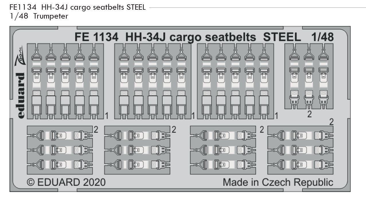 1/48 HH-34J cargo seatbelts STEEL (TRUMPETER)