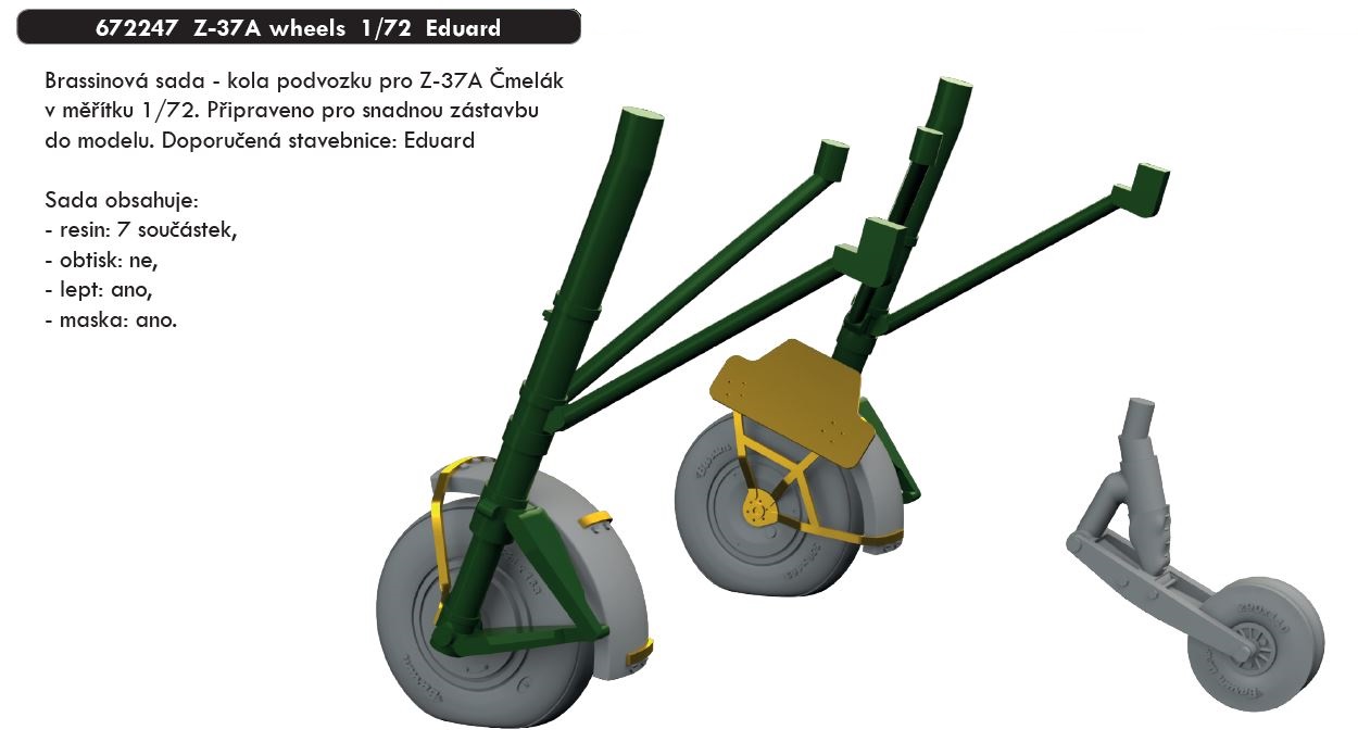 Fotografie 1/72 Z-37A wheels (EDUARD)