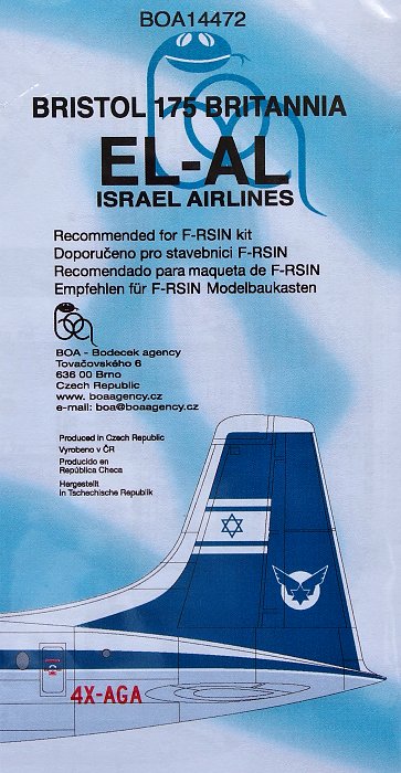 1/144 Decals Bristol 175 Britannia 318 (Israel)