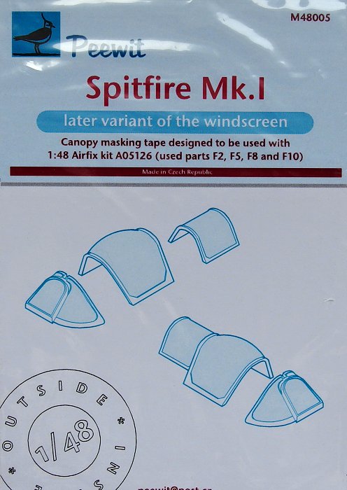 1/48 Canopy mask Spitfire Mk.I late (AIRFIX)