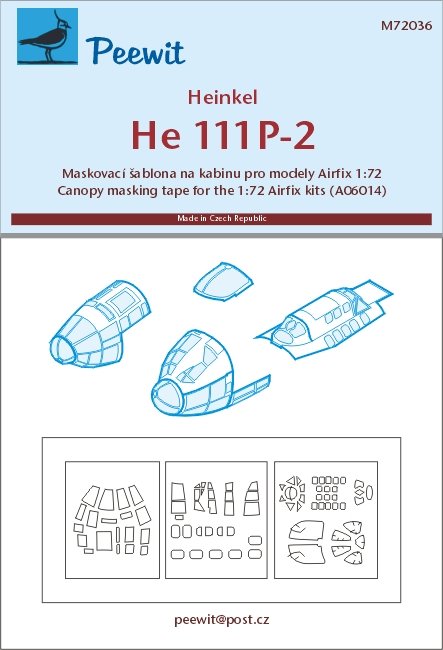 1/72 Canopy mask Heinkel He 111 P-2 (AIRFIX)