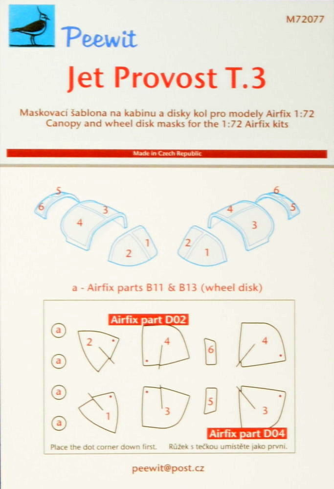 1/72 Canopy mask Jet Provost T.3 (AIRFIX)