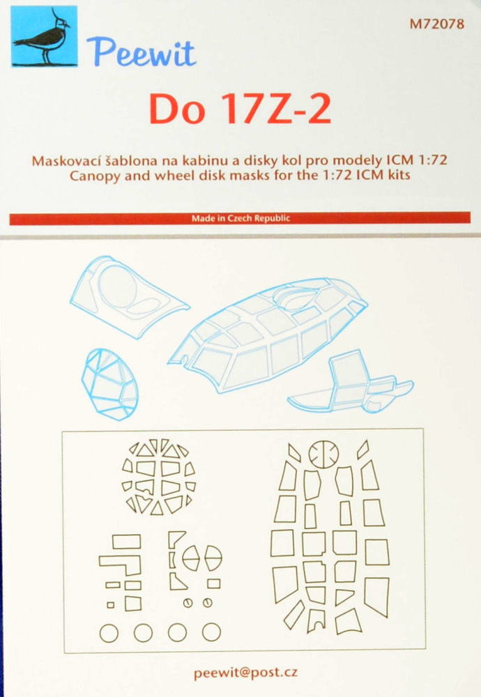 1/72 Canopy mask Dornier Do 17Z-2 (ICM)