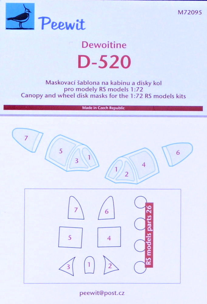 1/72 Canopy mask Dewoitine D-520 (RS)