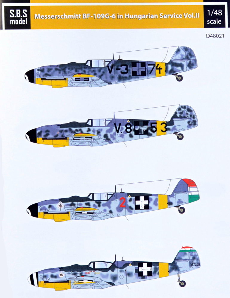 1/48 Decal Bf-109G-6 in Hungarian service Vol.II