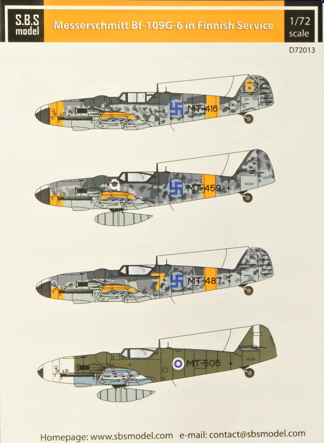 1/72 Decal Bf-109G-6 in Finnish service
