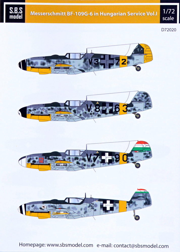 1/72 Decal Bf-109G-6 in Hungarian service Vol.I