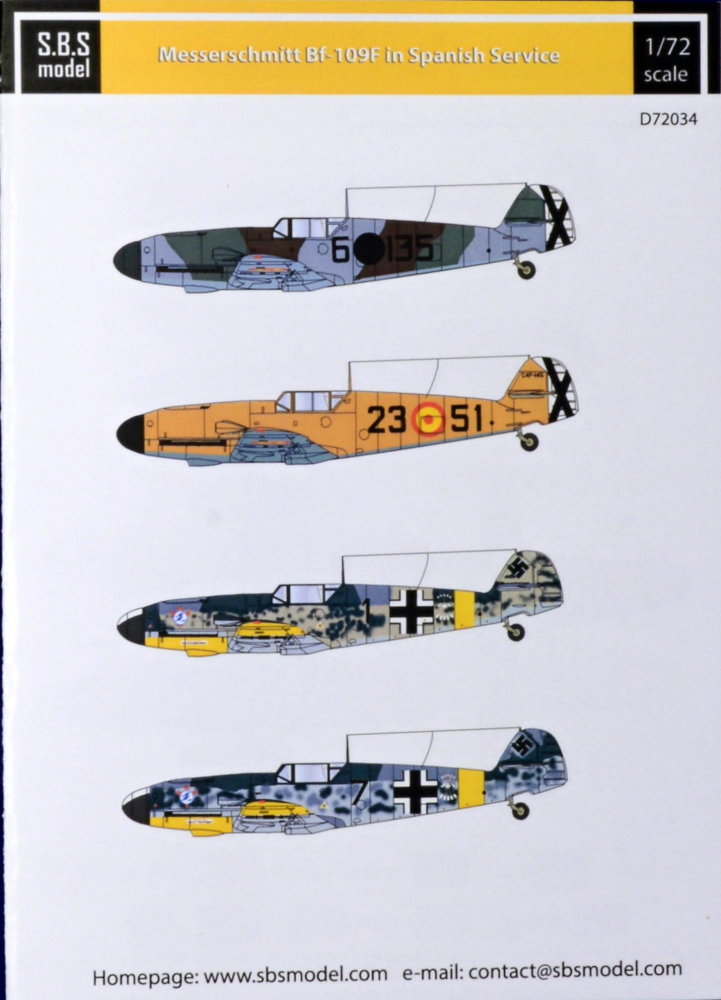 1/72 Decal Bf-109F in Spanish Service